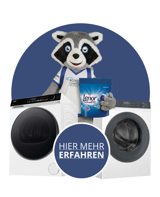 Icon mit Eddy, Lenor Produkt und Haier Geräten