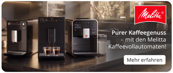Banner mit Melitta Kaffeevollautomaten