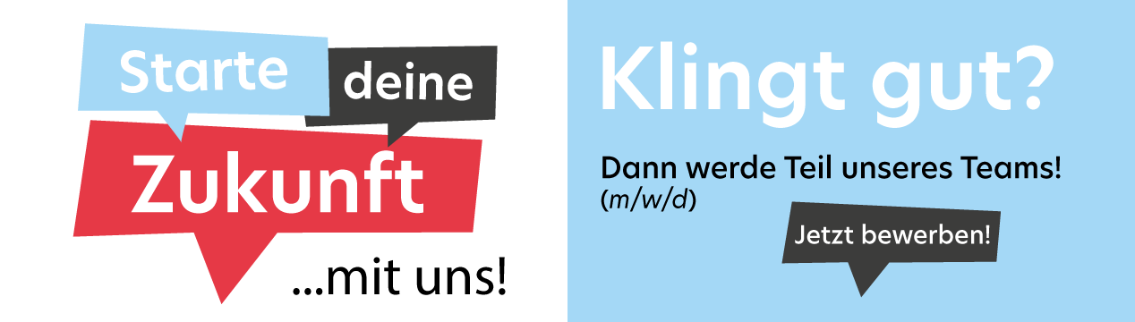 Karriere Banner mit Aufruf zum Bewerben