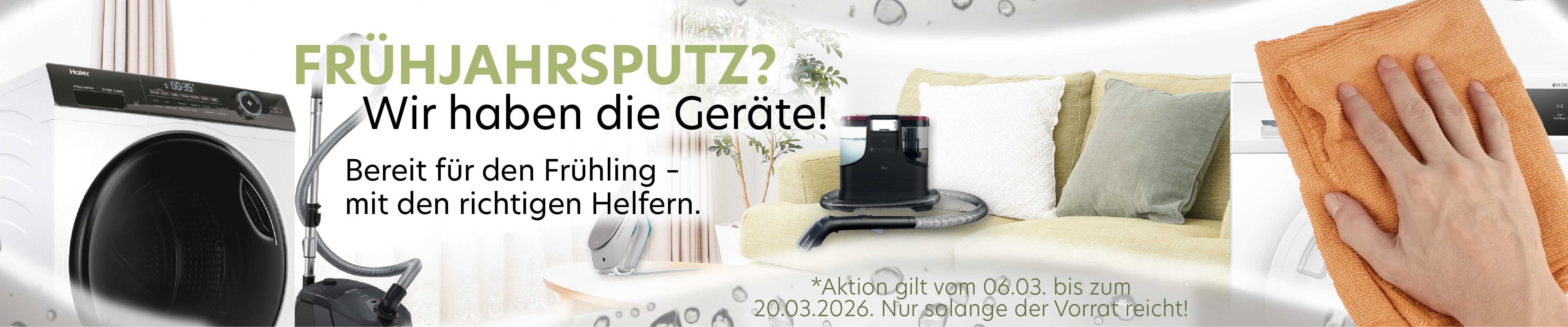 Banner mit den Frühjahrsputz-Deals