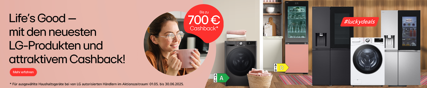 Startbanner Cashbackaktion LG