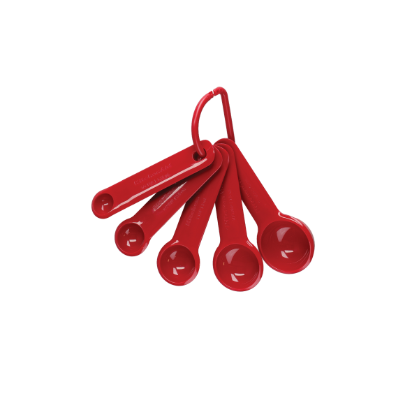 KitchenAid KQG057OHERE 5-teiliges Messl&ouml;ffel-Set rot