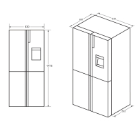 Haier HCW58F18EHMP Side-by-Side K&uuml;hl-/Gefrierkombination