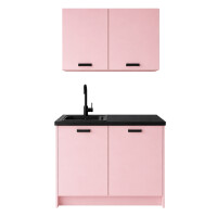 Roctor RT1016 Pantryk&uuml;che ohne E-Ger&auml;te Nordic Ros&eacute; Black