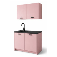 Roctor RT1016 Pantryk&uuml;che ohne E-Ger&auml;te Nordic Ros&eacute; Black