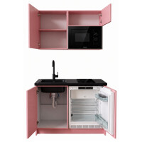 Roctor RT1016GO Pantryk&uuml;che mit E-Ger&auml;te Nordic Ros&eacute; Black