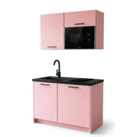 Roctor RT1016GO Pantryk&uuml;che mit E-Ger&auml;te Nordic Ros&eacute; Black
