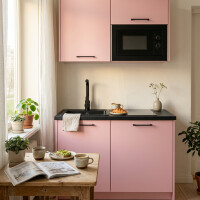 Roctor RT1016GO Pantryk&uuml;che mit E-Ger&auml;te Nordic Ros&eacute; Black