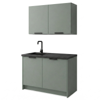 Roctor RT1013 Pantryk&uuml;che ohne E-Ger&auml;te Nordic Eukalyptus
