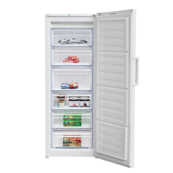 Beko RFSA240M31WN Gefrierschrank Freistehend – 215 L, 6 Schubladen, Minimales Eis, 37 DB, Wechselbarer Türanschlag, 150,8 X 59,5 X 59,2 Cm