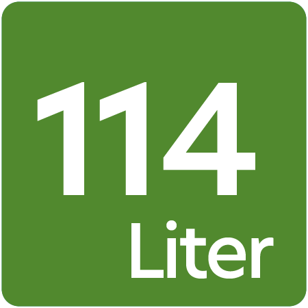 Symbol für 114 Liter Fassungsvermögen