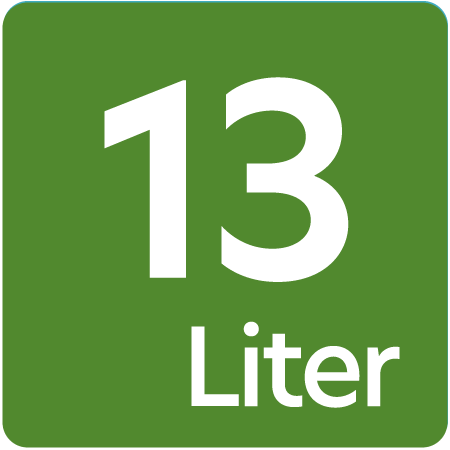Symbol für 13 Liter Fassungsvermögen