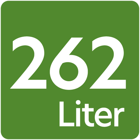 Symbol für 262 Liter Fassungsvermögen