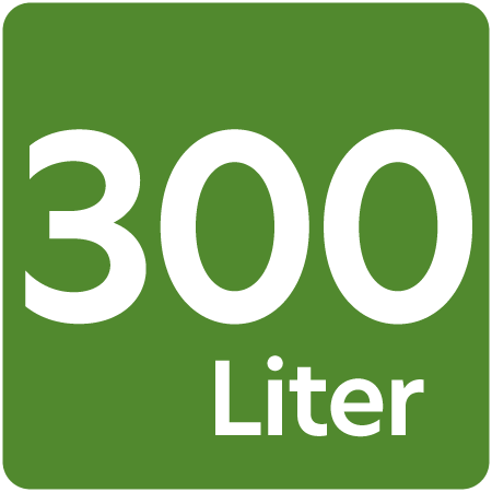 Symbol für Fassungsvermögen von 300 Litern