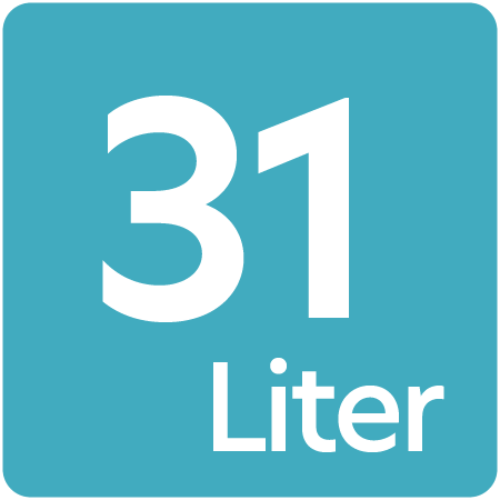 Symbol für 31 Liter Fassungsvermögen