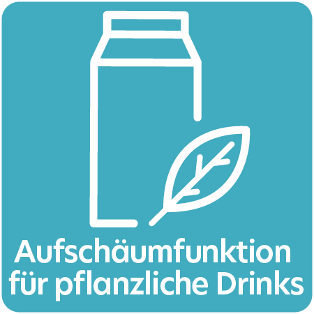Symbol für Aufschäumfunktion für pflanzliche Drinks