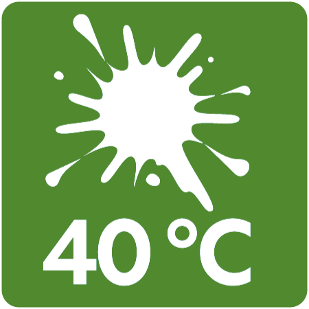 Symbol für Fleckenentfernung bei 40 °C Waschtemperatur
