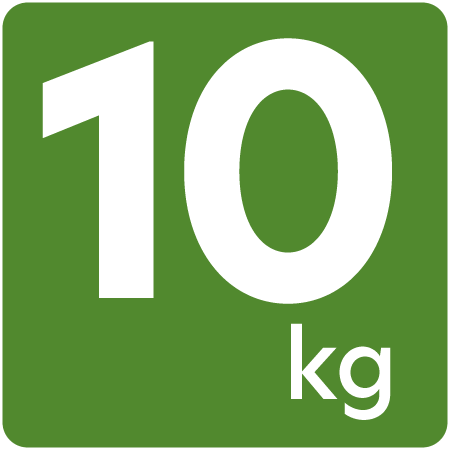 Symbol für 10 Kilogramm Füllmenge