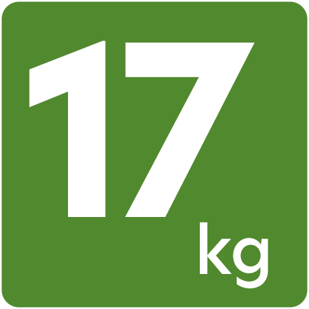 Symbol für 17 Kilogramm Füllmenge