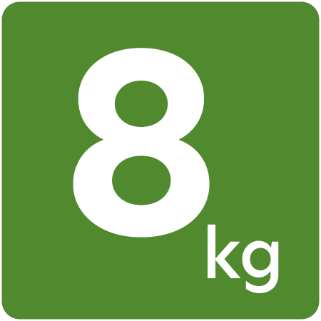 Symbol für 8 Kilogramm Füllmenge