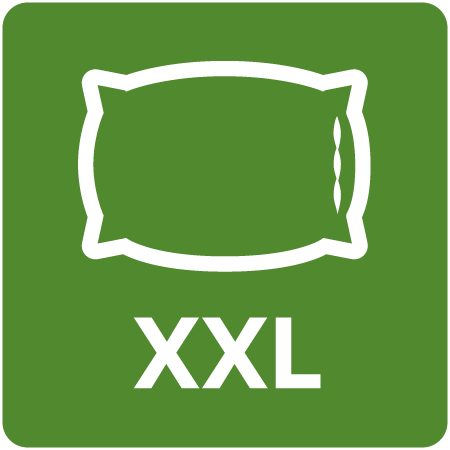 Symbol für XXL-Trommel für mehr Platz und weniger Trocknungsdurchgänge
